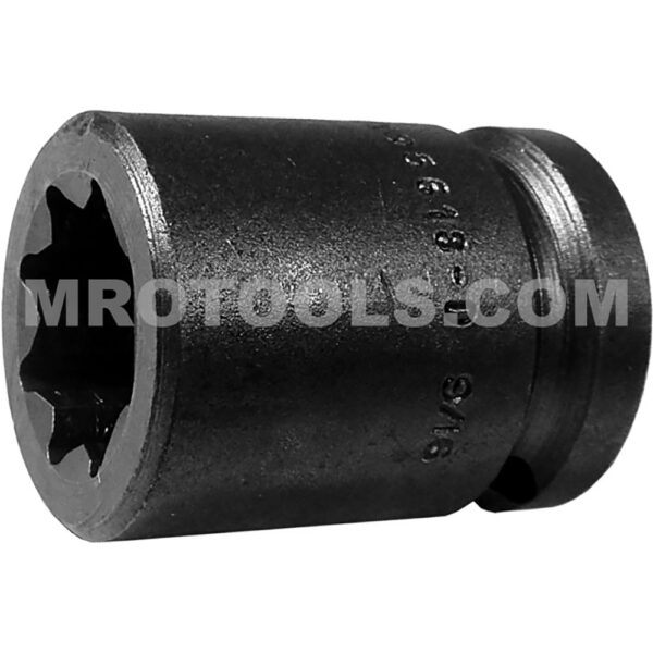 Apex 5618-D 9/16'' 8-Point Standard Impact Socket, For Double Square Nuts, 1/2'' Square Drive
