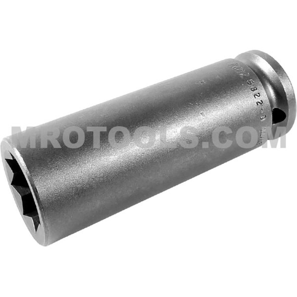 Apex 5822-D 11/16'' 8-Point Extra Long Impact Socket, For Double Square Nuts, 1/2'' Square Drive