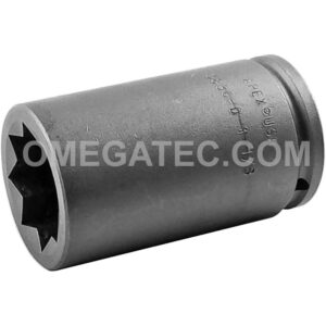 Apex 5836-D 1-1/8'' 8-Point Extra Long Impact Socket, For Double Square Nuts, 1/2'' Square Drive