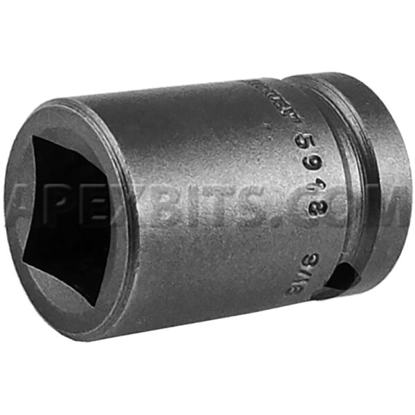 Apex 5918 9/16'' 4-Point Standard Impact Socket, Thin Wall, For Single Square Nuts, 1/2'' Square Drive