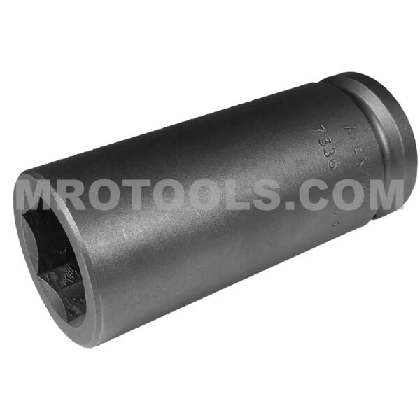 Apex 7336 1-1/8'' 6-Point Extra Long Impact Socket, 3/4'' Square Drive