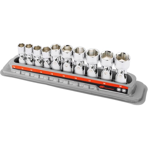 Ingersoll Rand 752035X 10PC 6 Point Metric Universal Joint Socket Set