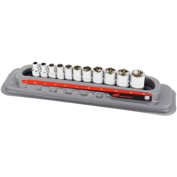 Ingersoll Rand 752043X 11PC 1/4'' Drive Shallow Socket Set - Metric 6 Point