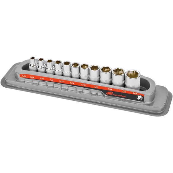 Ingersoll Rand 752044X 11PC 1/4'' Drive Shallow Socket Set - SAE 6 Point