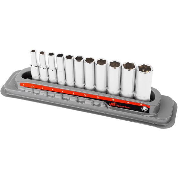 Ingersoll Rand 752045X 11PC 1/4'' Drive Deep Socket Set - Metric 6 Point
