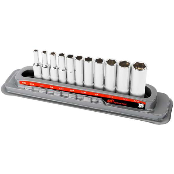 Ingersoll Rand 752046X-A 11PC 1/4'' Drive Deep Socket Set - SAE 6 Point