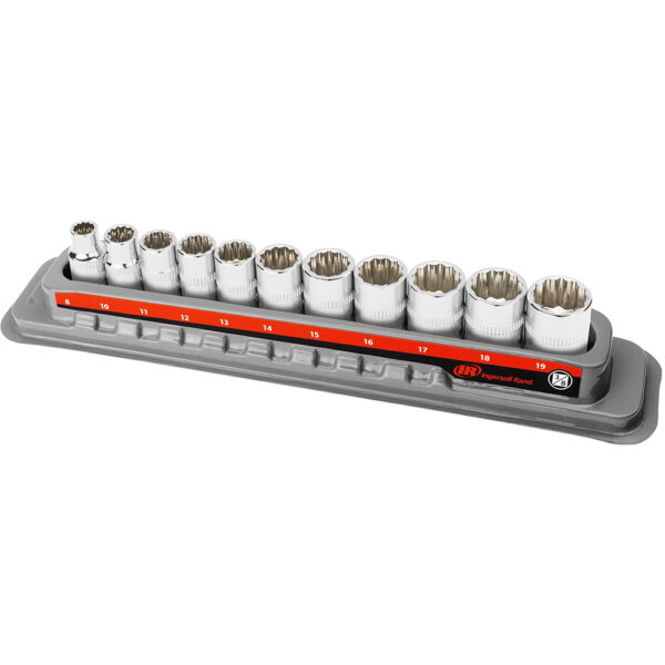 Ingersoll Rand 752047X 11PC 3/8'' Drive Shallow Socket Set - Metric 12 Point