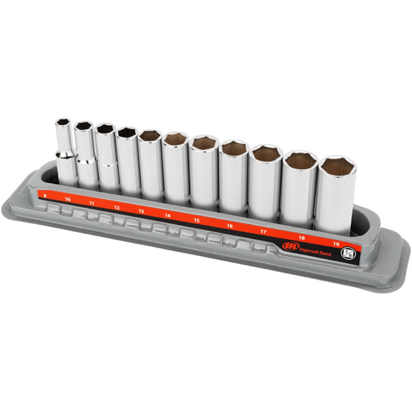 Ingersoll Rand 752049X 11PC 3/8'' Drive Deep Socket Set - Metric 6 Point