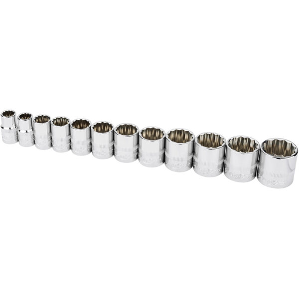 Ingersoll Rand 752052X 12PC 1/2'' Drive Shallow Socket Set - SAE 12 Point