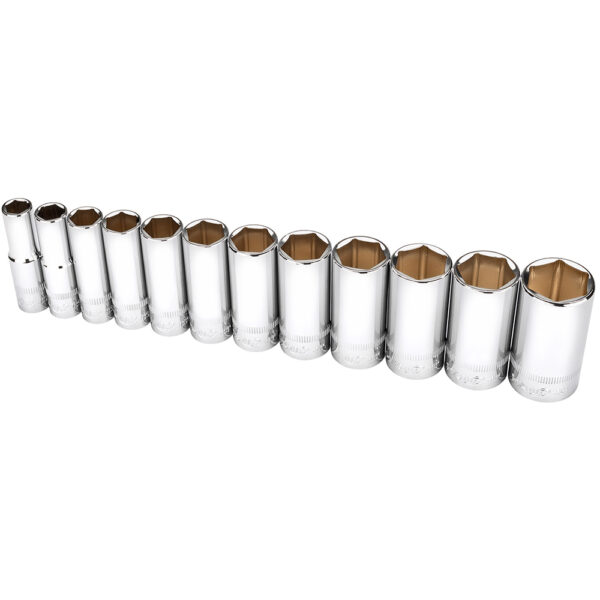 Ingersoll Rand 752054X-A 12PC 1/2'' Drive Deep Socket Set - SAE 6 Point