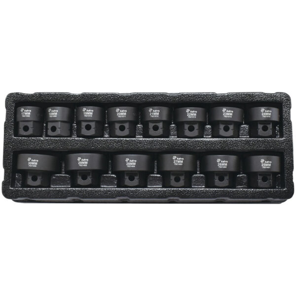 78214 Astro Pneumatic 14PC 1/2'' Drive Low Profile Nano Impact Socket Set, No Skips