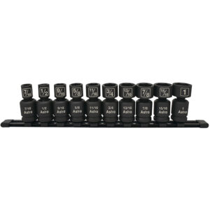78240 Astro Pneumatic 10PC 1/2'' Drive Nano Pinless Universal Impact Sockets, SAE