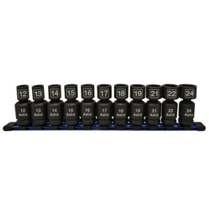 78244 Astro Pneumatic 11PC 1/2'' Drive Nano Pinless Universal Impact Sockets, Metric