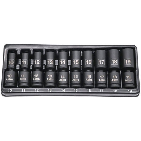 78344M Astro Pneumatic 3/8'' Drive Mid-Length Pinless Universal Impact Sockets – Metric