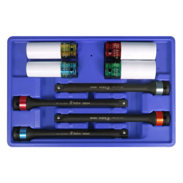 78818 Astro Pneumatic 8pc Torque Limiting Extension And Protective Impact Socket Combo Set
