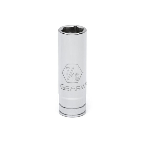 GearWrench 80122D 1/4'' Drive 6 Point Deep SAE Socket 7/16''