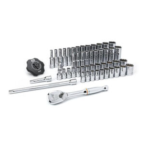GearWrench 80301 1/4'' Drive 12 Point Standard & Deep SAE/Metric Mechanics 51PC Tool Set