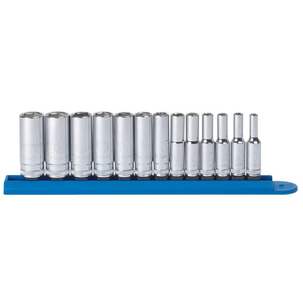 GearWrench 80304 13pc 1/4'' Drive 6 Point Deep Metric Socket Set