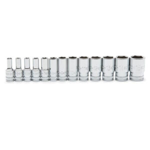 GearWrench 80304S-06 13PC 1/4'' Drive 6 Point Mid Length Metric Socket Set