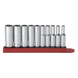 GearWrench 80309D 10pc 1/4'' Drive 12 Point Deep SAE Socket Set
