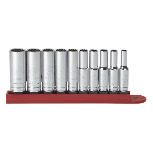 GearWrench 80309D 10pc 1/4'' Drive 12 Point Deep SAE Socket Set