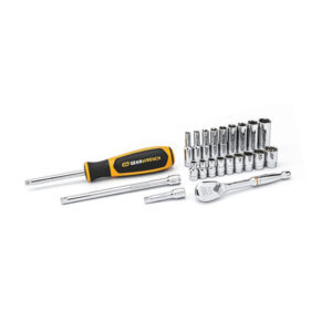 GearWrench 80325 1/4'' Drive 6 & 12 Point Standard & Deep SAE Mechanics 22PC Tool Set