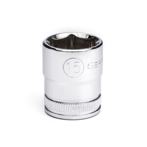 GearWrench 80383 3/8'' Drive 6 Point Standard Metric Socket 15mm