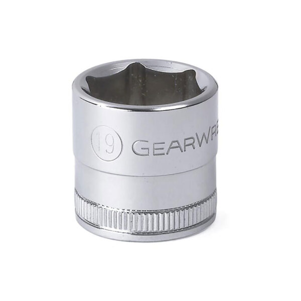 GearWrench 80387 3/8'' Drive 6 Point Standard Metric Socket 19mm