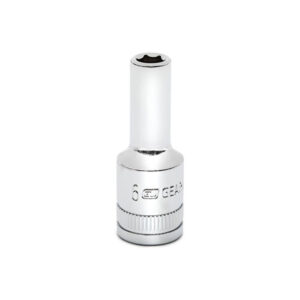 GearWrench 80388S-06 3/8'' Drive 6 Point Mid Length Metric Socket 6mm