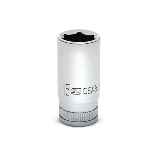 GearWrench 80397S-06 3/8'' Drive 6 Point Mid Length Metric Socket 15mm