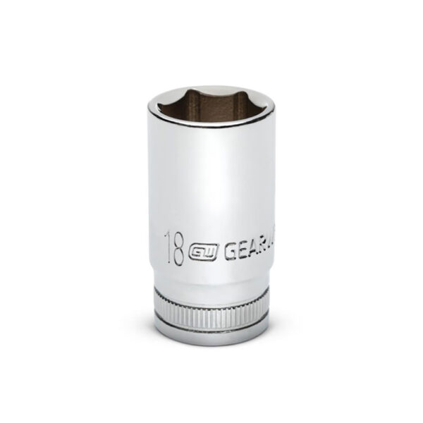 GearWrench 80400S-06 3/8'' Drive 6 Point Mid Length Metric Socket 18mm