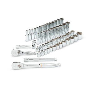 GearWrench 80550 3/8'' Drive 6 Point Standard & Deep SAE/Metric Mechanics 57PC Tool Set