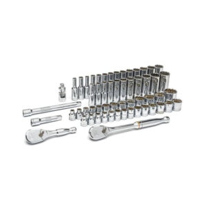 GearWrench 80551 3/8'' Drive 12 Point Standard & Deep SAE/Metric Mechanics 57PC Tool Set