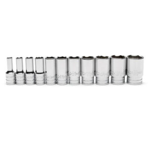 GearWrench 80555S-06 11PC 3/8'' Drive 6 Point Mid Length SAE Socket Set