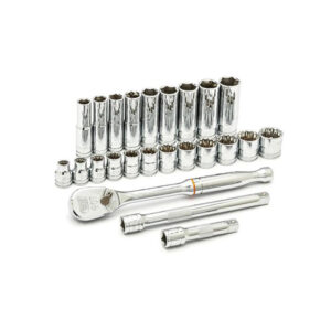 GearWrench 80559 3/8'' Drive 6 & 12 Point Standard & Deep Metric Mechanics 24PC Tool Set