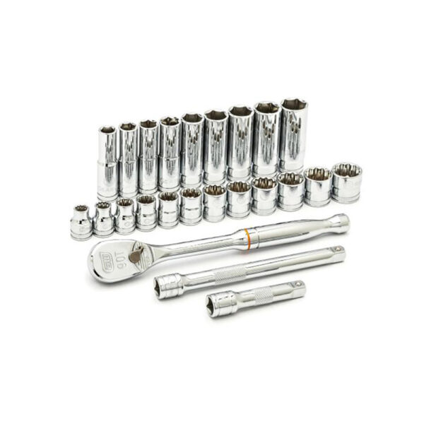GearWrench 80559 3/8'' Drive 6 & 12 Point Standard & Deep Metric Mechanics 24PC Tool Set