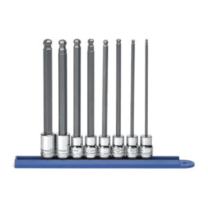 GearWrench 80573 8PC 3/8'' Drive Long Ball End Hex Bit Metric Socket Set