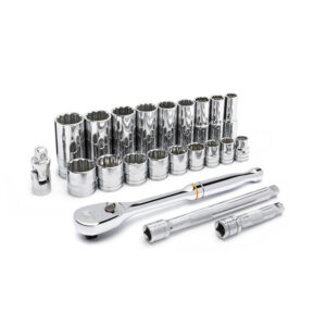 GearWrench 80691 3/8'' Drive 12 Point Standard & Deep SAE Mechanics 22PC Tool Set