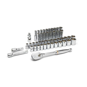 GearWrench 80700D 1/2'' Drive 6 Point Standard & Deep SAE/Metric Mechanics 49PC Tool Set