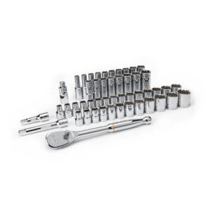 GearWrench 80701 1/2'' Drive 12 Point Standard & Deep SAE/Metric Mechanics 49PC Tool Set