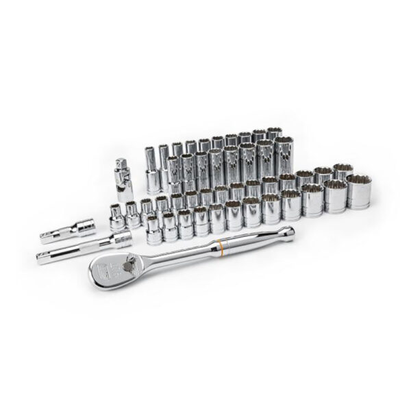 GearWrench 80701 1/2'' Drive 12 Point Standard & Deep SAE/Metric Mechanics 49PC Tool Set