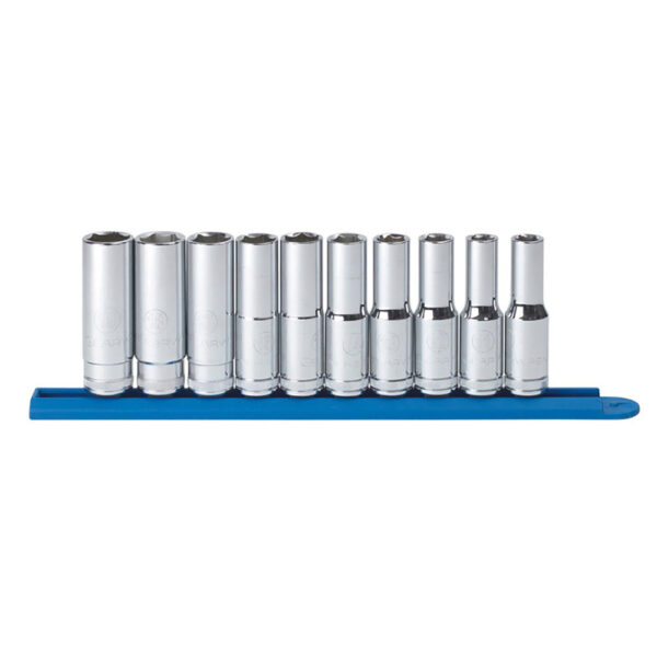 GearWrench 80704 1/2'' Drive 6 Point Deep Metric Socket 10PC Set