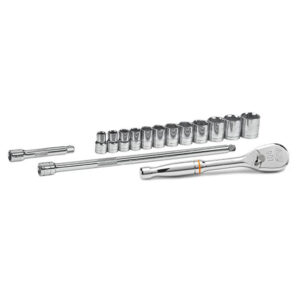 GearWrench 80706 1/2'' Drive 6 Point Standard SAE Mechanics 15PC Tool Set