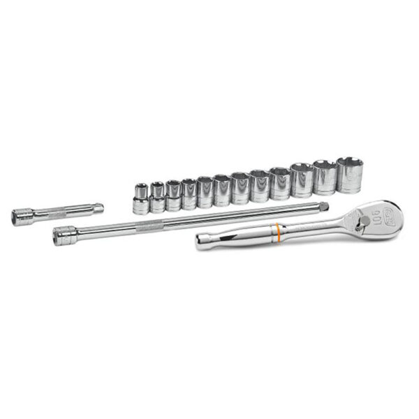 GearWrench 80706 1/2'' Drive 6 Point Standard SAE Mechanics 15PC Tool Set