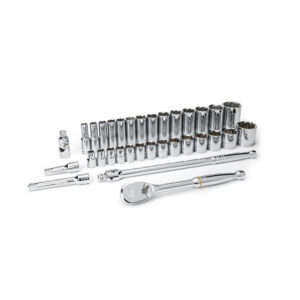GearWrench 80715 1/2'' Drive 6 Point Standard & Deep SAE Mechanics 33PC Tool Set