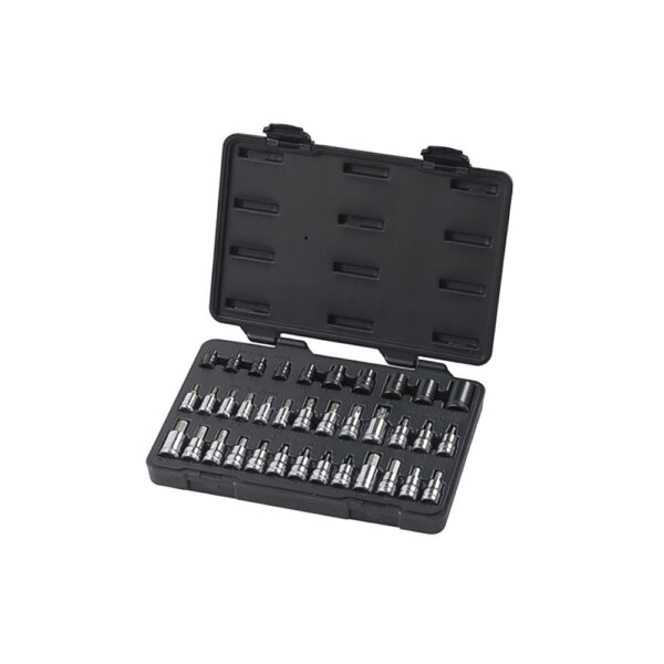 GearWrench 80726 1/4'', 3/8'' & 1/2'' Drive Standard Hex, E-Torx & Torx Bit SAE/Metric Socket 36PC Set