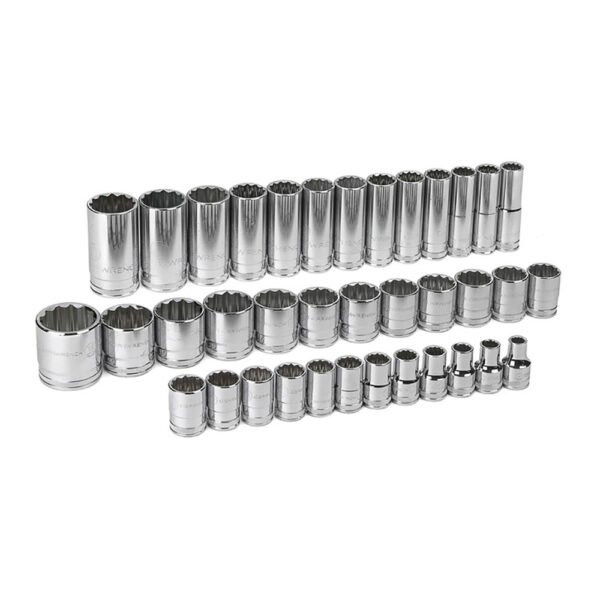 GearWrench 80730 1/2'' Drive 12 Point Standard & Deep Metric Socket 37PC Set