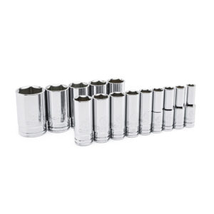 GearWrench 80733 1/2'' Drive 6 Point Deep SAE Socket 14PC Set