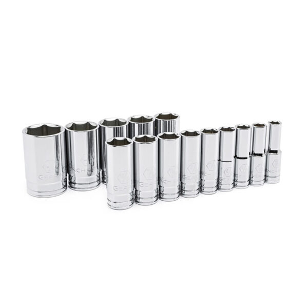 GearWrench 80733 1/2'' Drive 6 Point Deep SAE Socket 14PC Set