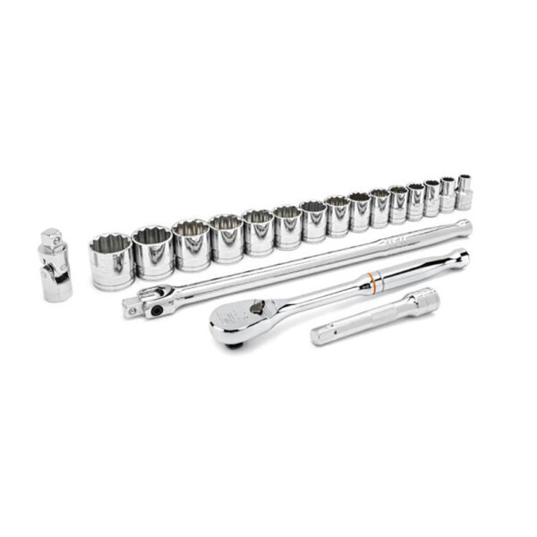GearWrench 80792 1/2'' Drive 12 Point Standard SAE Mechanics 19PC Tool Set